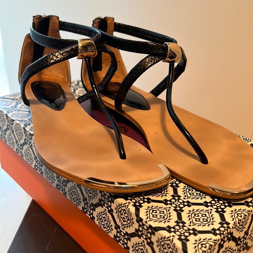 Black snake print Isola sandals in size 7.5/38.5. Gently used w original box